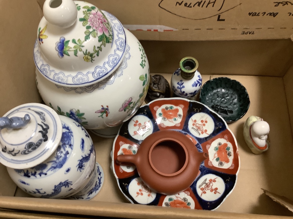 A quantity of mixed Chinese ceramics and metalware